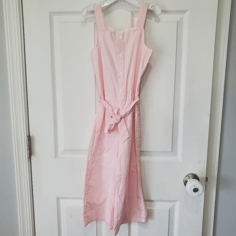 Gymboree Girls Pink Striped Sleeveless Jumpsuit Size 6 New